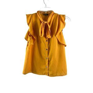 Ups & Downs Women's Mustard Sleeveless Blouse
